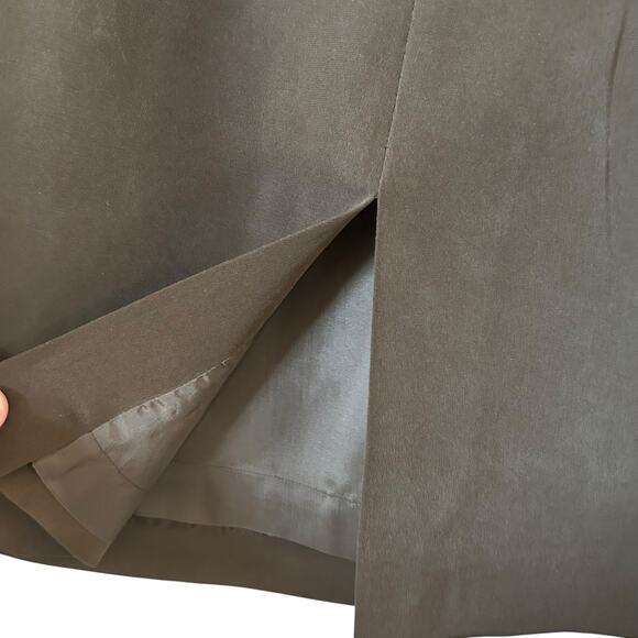 Jones New York 100% Silk Pencil Skirt Brown Satin Silky Feel SZ 12 Business Chic - Picture 5 of 7